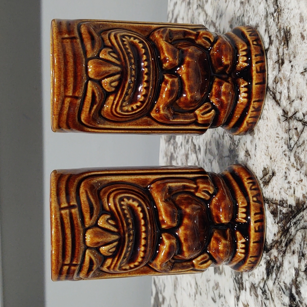 TIKI LEILANI Vintage ceramic tumbler drinkware tropical